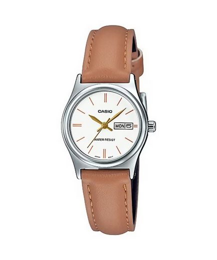 Orologio Casio da donna, LTP-V006L-7B2, movimento al quarzo con segna data e giorno della settimana, cinturino in pelle