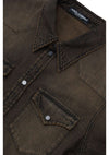 Dolce & Gabbana Camicia in Denim Marrone Delave da uomo