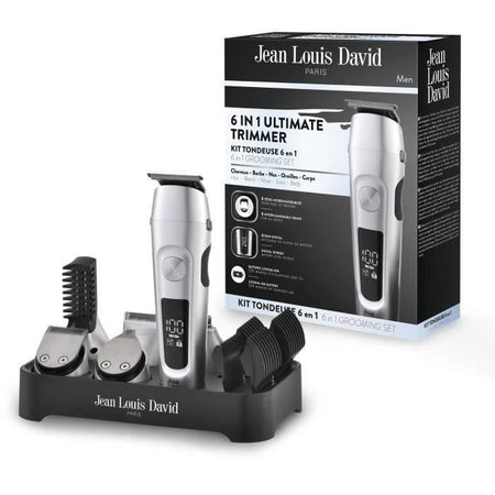 Tagliacapelli 6 in 1 - JEAN LOUIS DAVID - JLD ULTIMATE TRIMMER - 6 testine intercambiabili - Durata della batteria 120 min