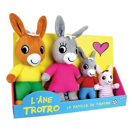 Scatola di peluche Trotro e Famiglia +/- 15 cm - JEMINI - Trotro, sua mamma, suo papà e la sua sorellina.