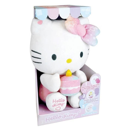 Peluche interattivo Compleanno Hello Kitty +/- 26 cm - JEMINI - Musica interattiva, candela e risate.
