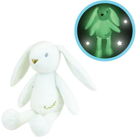 JEMINI Luminou Coniglio bianco Peluche naturale e luminoso funziona senza batteria +/- 20 cm