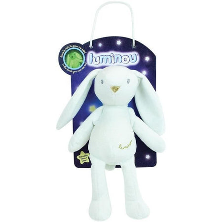 JEMINI Luminou Coniglio bianco Peluche naturale e luminoso funziona senza batteria +/- 20 cm