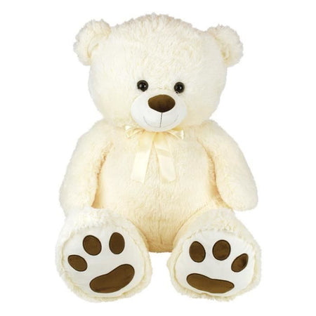 Orsetto Crema Peluche con Fiocco +/- 100 cm - PLANET PLUCH - Orsetto Crema Grande da 1 metro, irresistibilmente morbido.
