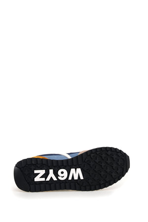 W6yz scarpe uomo  JET-M. - Sneakers in tessuto tecnico e suede - Beige-Blu