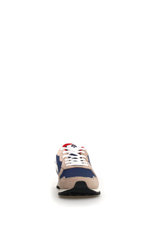 W6yz scarpe uomo  JET-M. - Sneakers in tessuto tecnico e suede - Beige-Blu