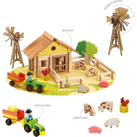 La mia fattoria di legno - Gioco di costruzione - JEUJURA - 145 pezzi