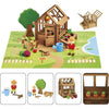 La Serra del Giardiniere 40 Pezzi - JEUJURA - Gioco di Costruzioni in Legno Naturale, Tappetino e Accessori Inclusi, 22x18,5x8,5 cm