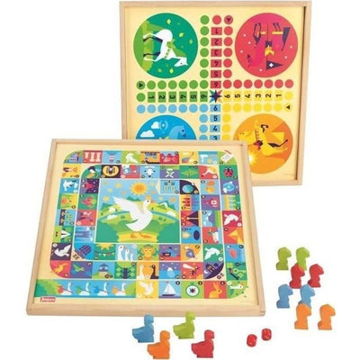 JEUJURA Gioco di oca e cavallini - Vassoio in legno