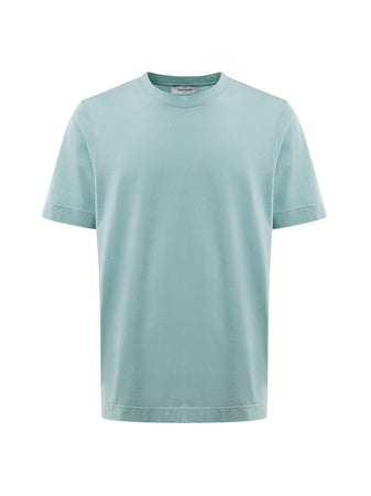 Gran Sasso T-Shirt Basica in Cotone Turchese da uomo