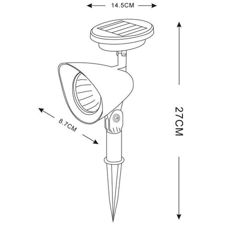 GALIX Faretto solare in plastica - Nero