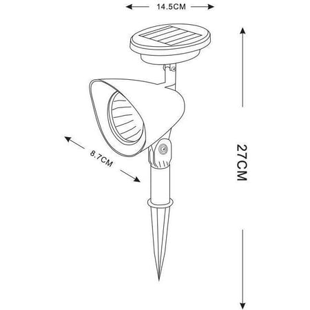 GALIX Faretto solare in plastica - Nero