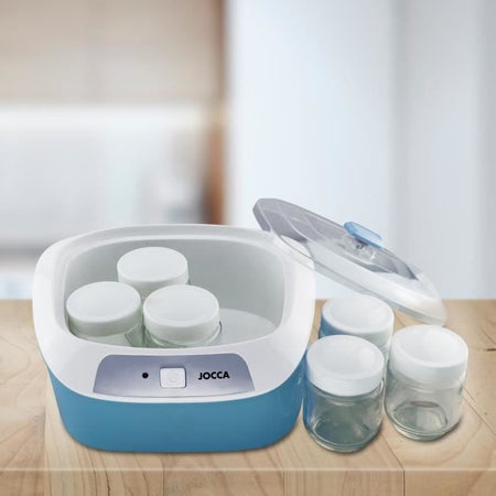 Yogurtiera - JOCCA - 1575 - 6 vasetti - Blu e bianco