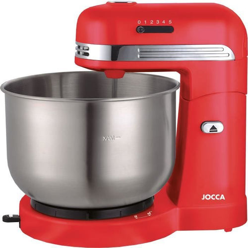 Robot da cucina JOCCA - Ciotola in acciaio inossidabile da 3,5 l - 5 velocità - Rosso e grigio