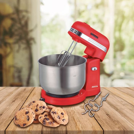 Robot da cucina JOCCA - Ciotola in acciaio inossidabile da 3,5 l - 5 velocità - Rosso e grigio