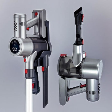 JOCCA Aspirapolvere a batteria con touchscreen - 8000 Pa - 55 minuti - 0,7 L - Grigio