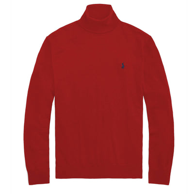 Ralph Lauren Uomo Maglione Collo Alto 100% Cotone Tinta Unita Regular Fit Logo Ricamato Pony Lupetto Invernale