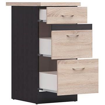 Junona Kitchen Basse mobili 40 cm - 3 cassetti - Trovos - Chene Sonoma
