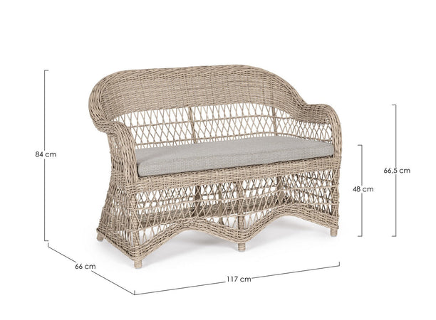 Divano "Jupiter" a due posti, con cuscini comodi e sfoderabili, in fibra sintetica