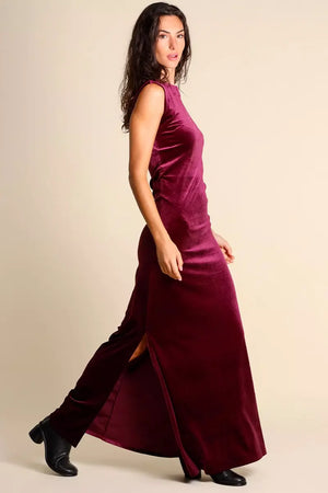 JUSTMINE | Abito lungo in jersey di velluto stretch