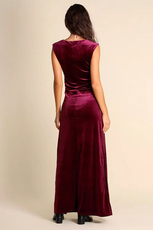 JUSTMINE | Abito lungo in jersey di velluto stretch