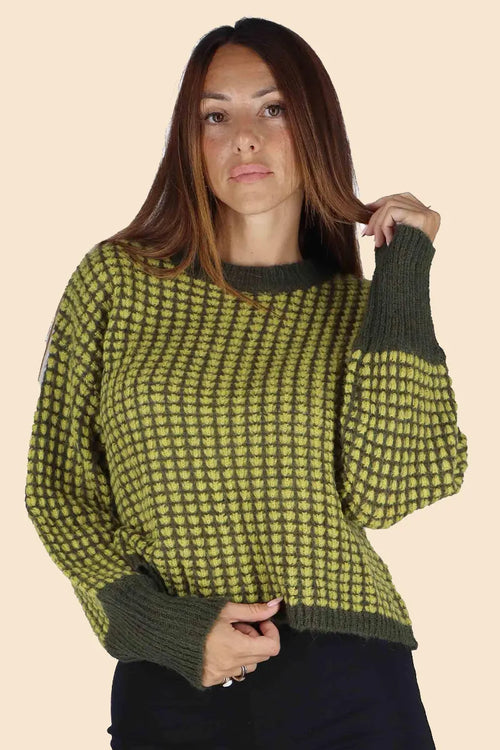 JUSTMINE | Maglione in misto lana fantasia