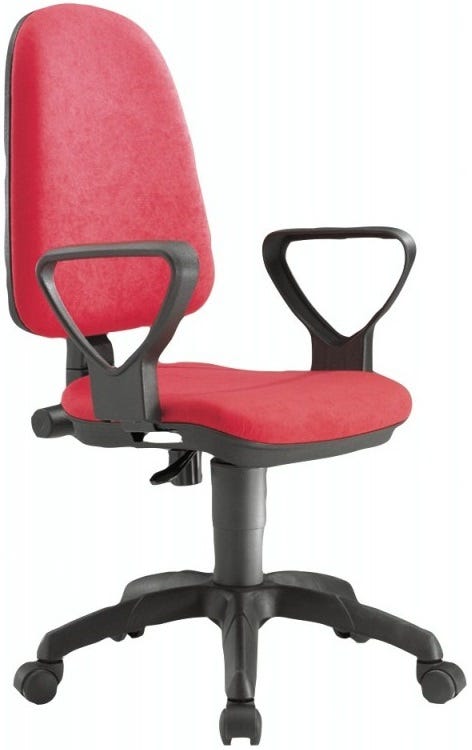 Poltroncina operativa da ufficio con base in nylon e braccioli