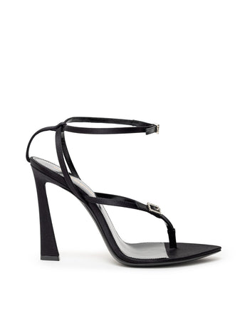 Saint Laurent Sandali con Tacco in Crepe Satin Saint Laurent da donna