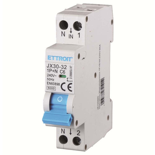 Interruttore Magnetotermico 1P+N 6A 220V 6KA | JX150660 - ElettroWatt.eu