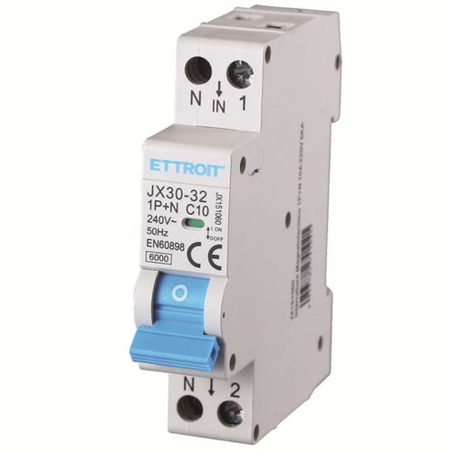 Interruttore Magnetotermico 1P+N 10A 220V 6KA | JX151060 - ElettroWatt.eu