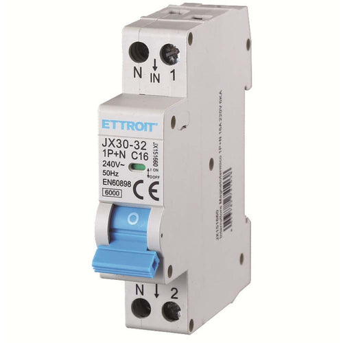 Interruttore Magnetotermico 1P+N 16A 220V 6KA | JX151660 - ElettroWatt.eu