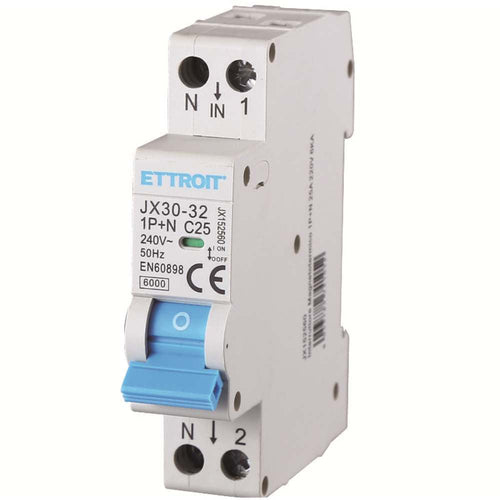 Interruttore Magnetotermico 1P+N 25A 220V 6KA | JX152560 - ElettroWatt.eu
