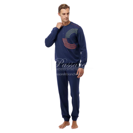 Jamas Pigiama Uomo Cotone Leggero Maniche Lunghe EJ2234 2504S50