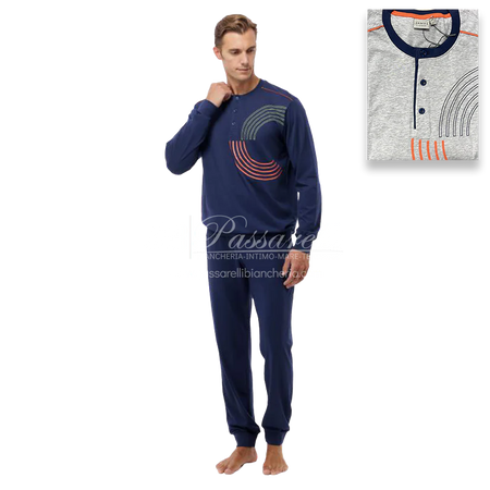 Jamas Pigiama Uomo Cotone Leggero Maniche Lunghe EJ2234 2504S50