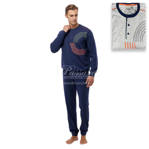 Jamas Pigiama Uomo Cotone Leggero Maniche Lunghe EJ2234 2504S50