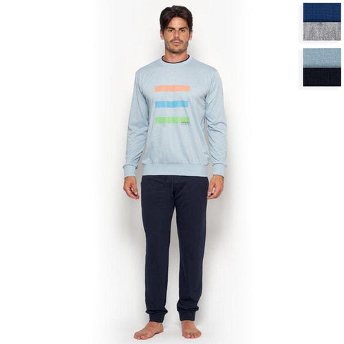 Jamas Pigiama Uomo Cotone Leggero Maniche Lunghe EJ2086 S50 - Passarelli Biancheria
