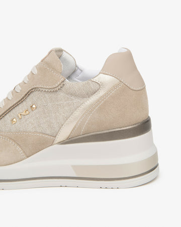 NeroGiardini Donna Sneakers da donna in pelle, tessuto e materiale tecnico