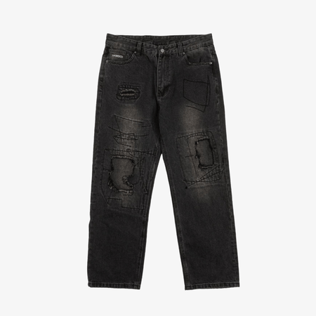 Jeans Wasted Paris Ripped Manc Black