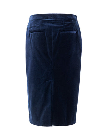 Tom Ford Gonna Midi in Velluto Blu da donna