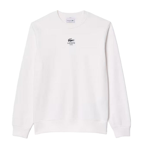 Lacoste felpe senza cappuccio uomo lacoste - sweatshirt - bianco da uomo