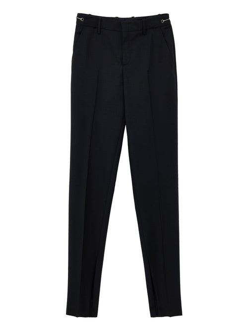 Gucci Pantalone Sartoriale Nero con Dettaglio Metallico da donna