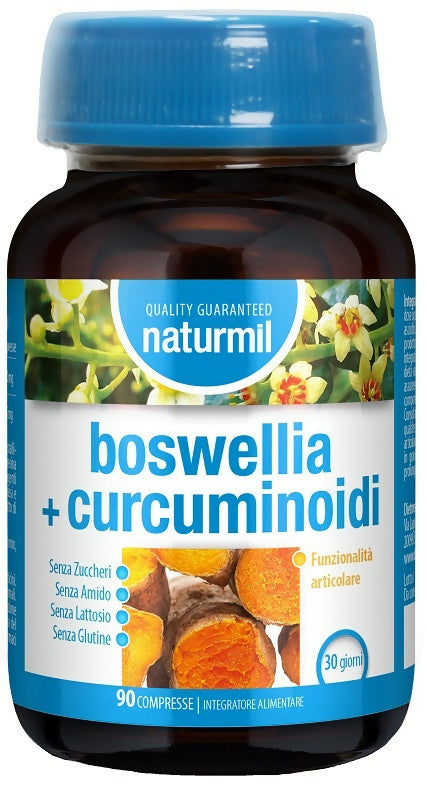Boswellia+Curcumionidi Naturmil 90cpr. Integratore alimentare con curcuma e boswellia, utile per la funzionalità articolare e gli stati infiammatori