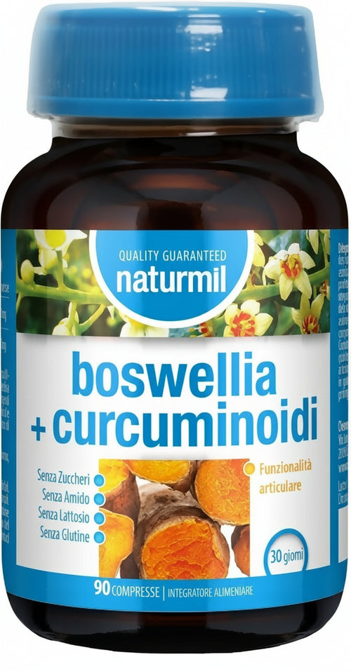 Boswellia+Curcumionidi Naturmil 90cpr. Integratore alimentare con curcuma e boswellia, utile per la funzionalità articolare e gli stati infiammatori