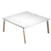 Scrivania doppia bench con gambe in legno massello e metallo cm. 120/140/160/180x165,2x72,5h