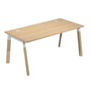 Scrivania operativa con 4 gambe in legno massello e metallo cm. 120/140/160/180x80x72,5h