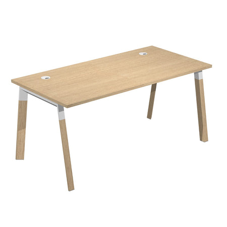 Scrivania operativa con 4 gambe in legno massello e metallo cm. 120/140/160/180x80x72,5h