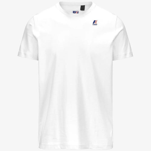 K-WAY T-Shirt unisex in Cotone Pieghevole Unisex Grigia e Bianca con Logo - Le vrai Edouard