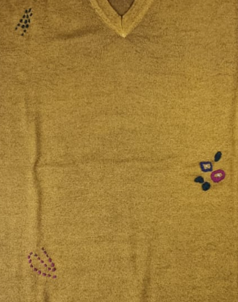 Maglia uomo BOB -  Scollo a V - Lana Ricamata