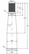 Punta filettata per caricamento frontale ø 42mm lunghezza 980mm