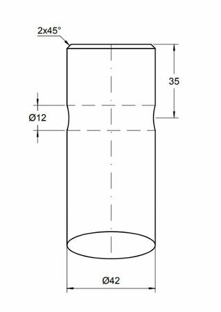 Punta forata per caricamento frontale ø 42 lunghezza 1400mm